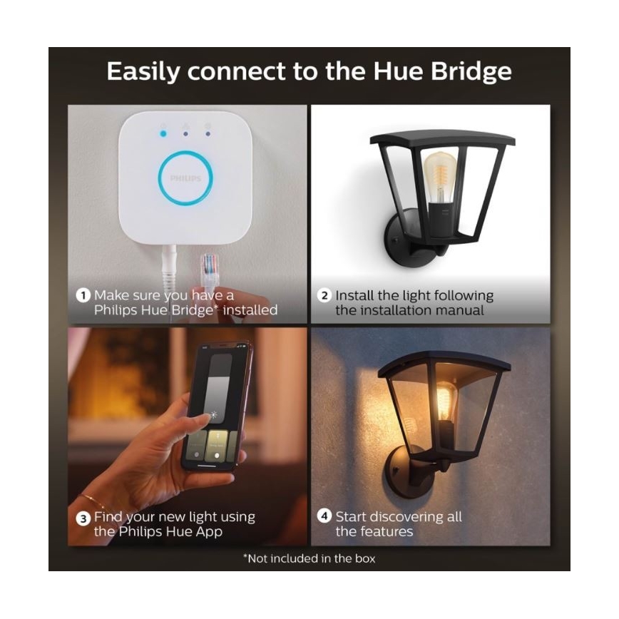Philips - Димируем екстериорен аплик Hue INARA 1xE27/7W/230V Wi-Fi IP44