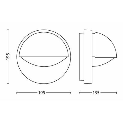 Philips - Екстериорен аплик JUNE 1xE27/12W/230V IP44