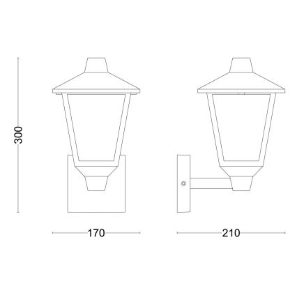 Philips - Екстериорен аплик KINNO 1xE27/25W/230V IP44