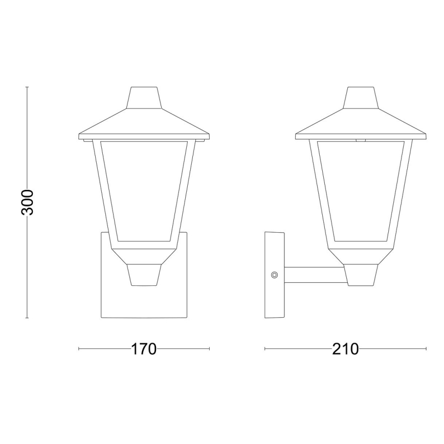 Philips - Екстериорен аплик KINNO 1xE27/25W/230V IP44