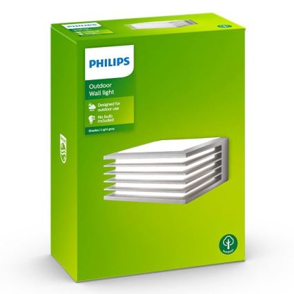Philips - Екстериорен аплик SHADES 1xE27/15W/230V IP44 сив