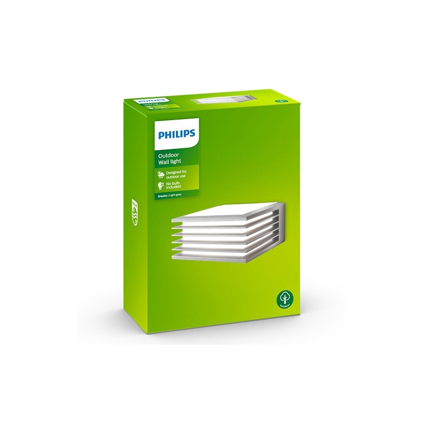Philips - Екстериорен аплик SHADES 1xE27/15W/230V IP44 сив