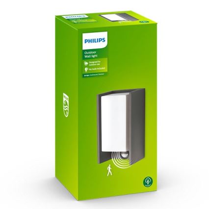 Philips - Екстериорен аплик със сензор BRIDGE 1xE27/15W/230V IP44
