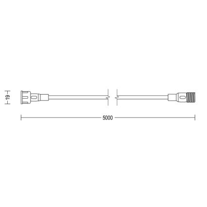 Philips - Екстериорен разклонител 5 м IP67