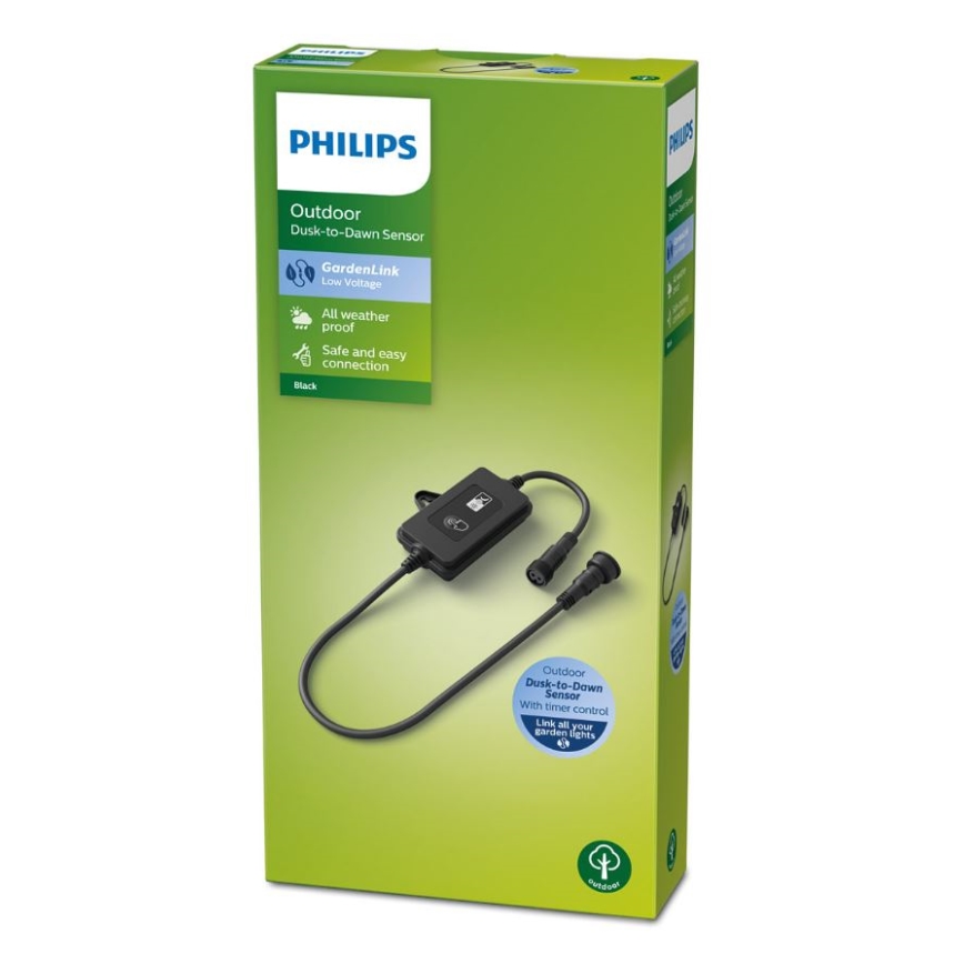 Philips - Екстериорен сензор за здрач с таймер IP44