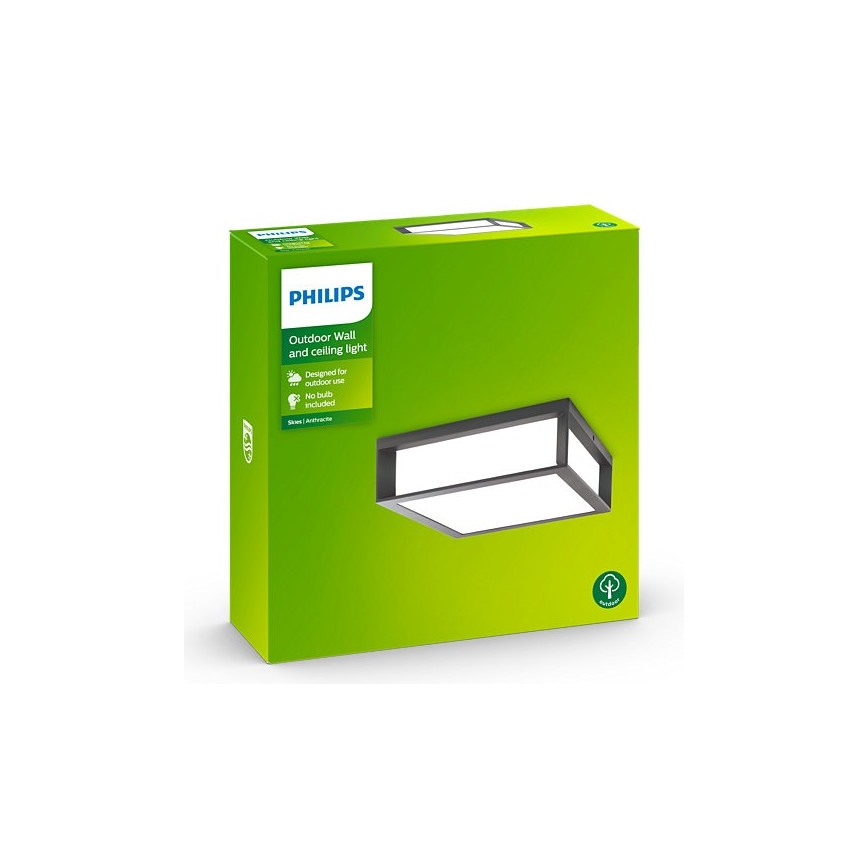 Philips - Екстериорна лампа SKIES 2xE27/14W/230V IP44 антрацит