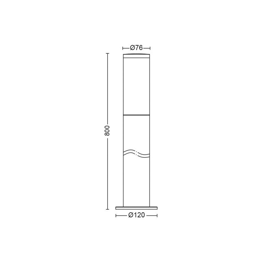 Philips - Екстериорна лампа UTRECHT 1xE27/20W/230V 80 см IP44