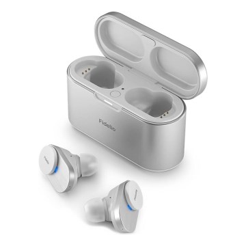 Philips Fidelio T1WT/00 - Безжични слушалки IPX4 2x 60 mAh + 650 mAh сребристи