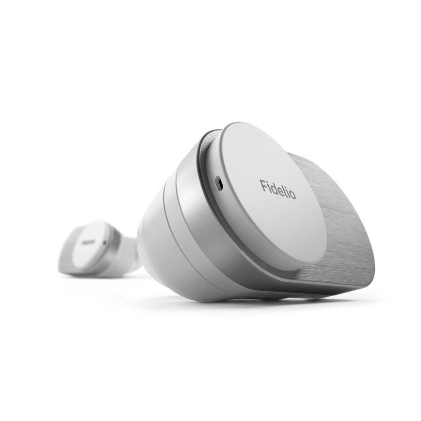 Philips Fidelio T1WT/00 - Безжични слушалки IPX4 2x 60 mAh + 650 mAh сребристи