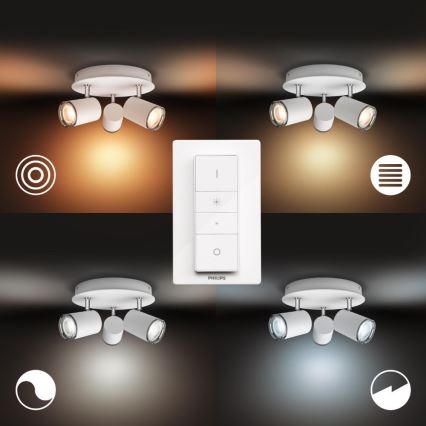 Philips - LED регулируемо осветително тяло за баня Hue ADORE 3xGU10/5W/230V IP44 + дистанционно управление