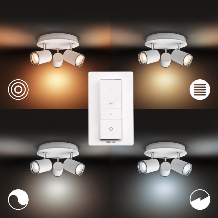 Philips - LED регулируемо осветително тяло за баня Hue ADORE 3xGU10/5W/230V IP44 + дистанционно управление
