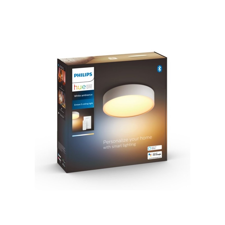 Philips - димируема LED таванна лампа Hue LED/9,6W/230V 2200–6500K Ø 261 mm бяла + дистанционно управление