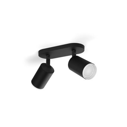 Philips - LED RGBW димируемо точково осветително тяло Hue FUGATO 2xGU10/4,2W/230V 2000-6500K черно