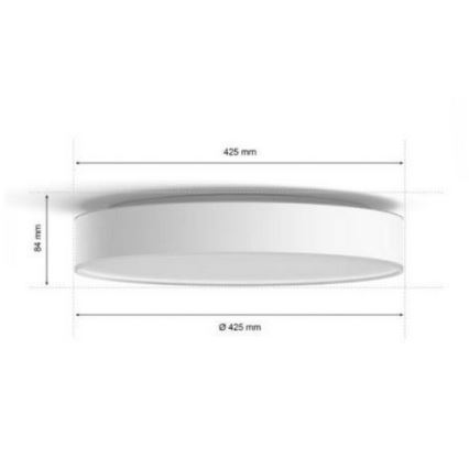 Philips - LED регулируемо осветително тяло за баня Hue DEVERE LED/33,5W/230V IP44 Ø 425 мм 2200-6500K + дистанционно управление