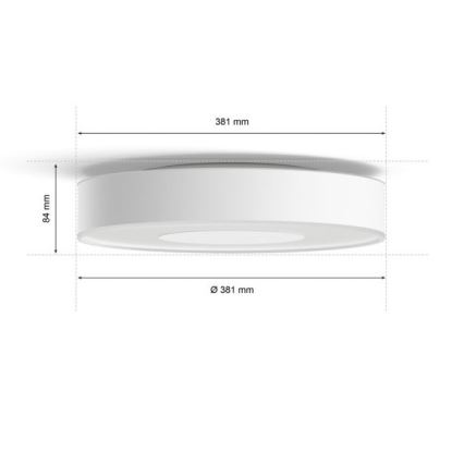 Philips - LED RGB регулируемо таванно осветително тяло Hue INFUSE LED/33,5W/230V 2000-6500K Ø 381 мм бяло