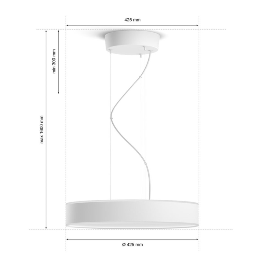Philips - LED Димируем пендел Hue LED/33,5W/230V 2200-6500K бял + дистанционно управление