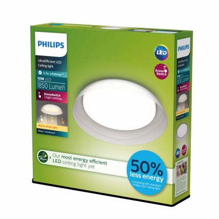 Philips - LED Димируем плафон FLETA SCENE SWITCH LED/10W/230V 2700K прозрачен