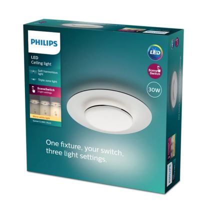 Philips- LED Димируем плафон SCENE SWITCH LED/30W/230V 2700K черен