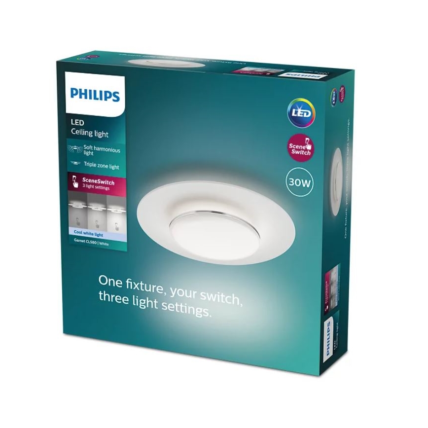 Philips- LED Димируем плафон SCENE SWITCH LED/30W/230V 4000K сребрист