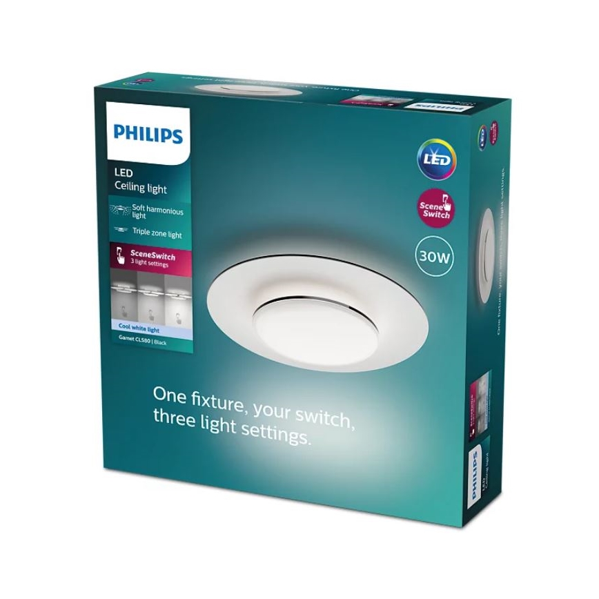 Philips- LED Димируем плафон SCENE SWITCH LED/30W/230V 4000K черен