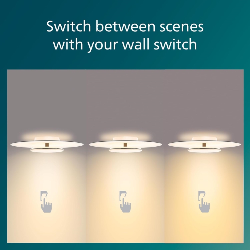 Philips- LED Димируем плафон SCENE SWITCH LED/40W/230V 2700K сребрист