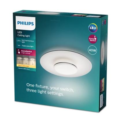 Philips- LED Димируем плафон SCENE SWITCH LED/40W/230V 2700K черен
