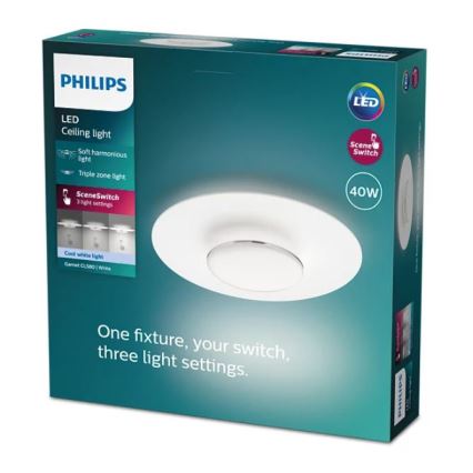 Philips- LED Димируем плафон SCENE SWITCH LED/40W/230V 4000K сребрист