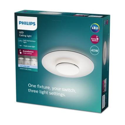 Philips- LED Димируем плафон SCENE SWITCH LED/40W/230V 4000K черен
