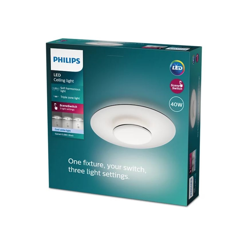 Philips- LED Димируем плафон SCENE SWITCH LED/40W/230V 4000K черен
