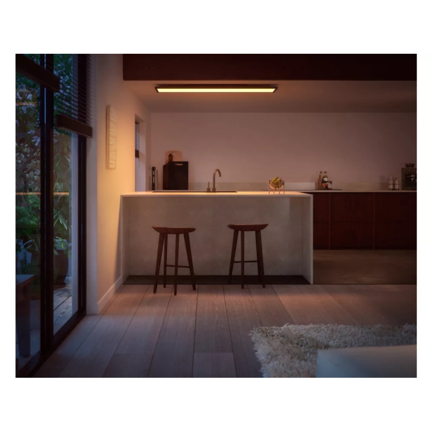 Philips - LED Димируем плафон Hue AURELLE LED/39W/230V 2200-6500K 120x30 см черен