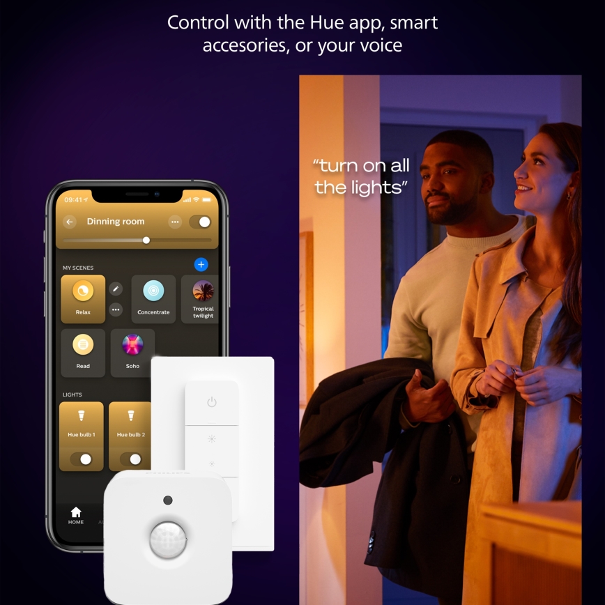 Philips - LED Димируем плафон Hue AURELLE LED/39W/230V 2200-6500K 120x30 см черен