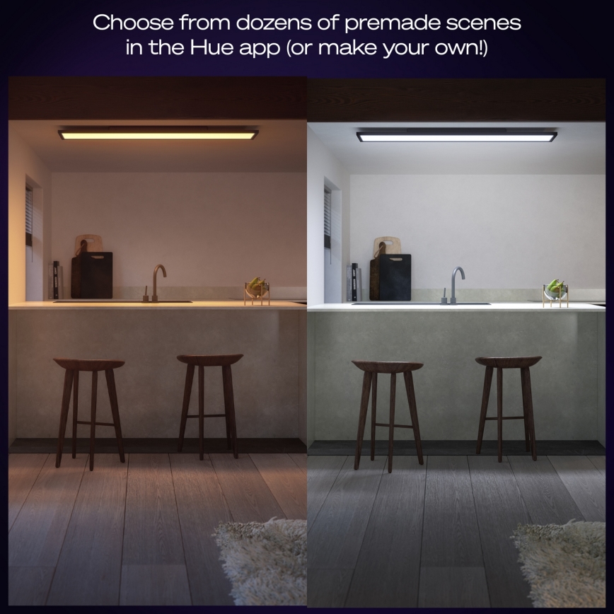 Philips - LED Димируем плафон Hue AURELLE LED/39W/230V 2200-6500K 120x30 см черен