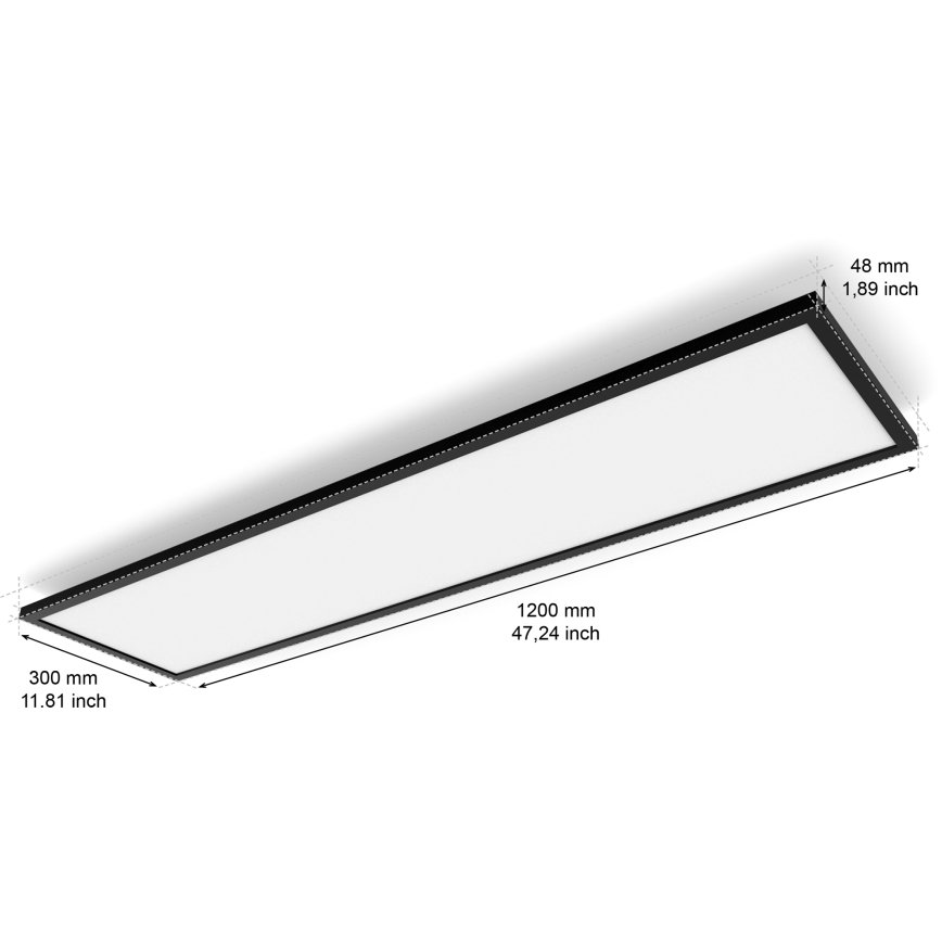 Philips - LED Димируем плафон Hue AURELLE LED/39W/230V 2200-6500K 120x30 см черен