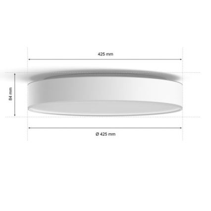 Philips - LED Димируем плафон Hue LED/33,5W/230V 2200-6500K Ø 425 мм бял + дистанционно управление