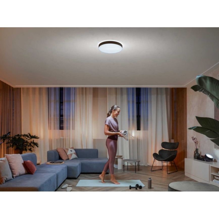 Philips - LED Димируем плафон Hue LED/33,5W/230V 2200-6500K Ø 425 мм черен + дистанционно управление