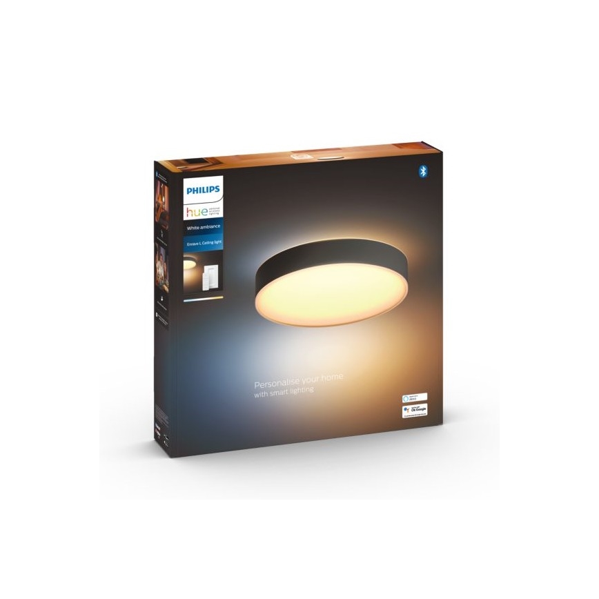Philips - LED Димируем плафон Hue LED/33,5W/230V 2200-6500K Ø 425 мм черен + дистанционно управление