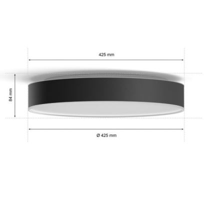 Philips - LED Димируем плафон Hue LED/33,5W/230V 2200-6500K Ø 425 мм черен + дистанционно управление