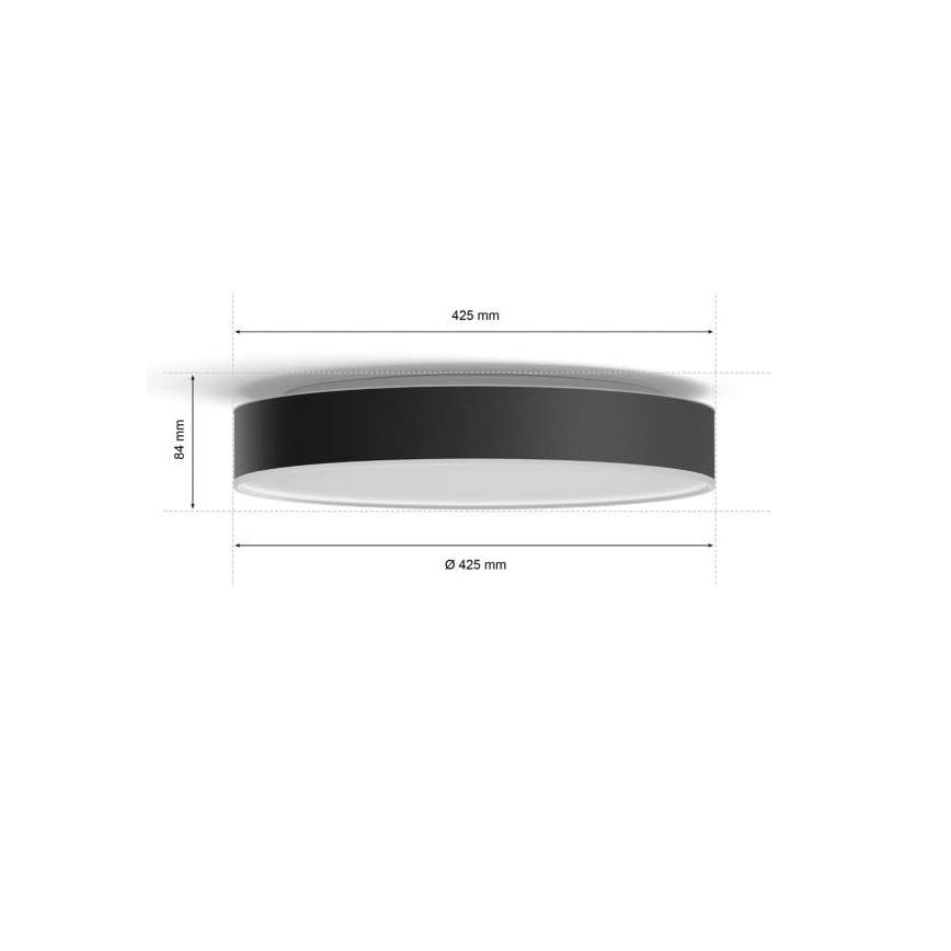 Philips - LED Димируем плафон Hue LED/33,5W/230V 2200-6500K Ø 425 мм черен + дистанционно управление