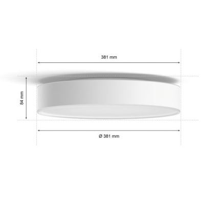 Philips - LED Димируем плафон Hue LED/19,2W/230V 2200-6500K Ø 381 мм бял + дистанционно управление