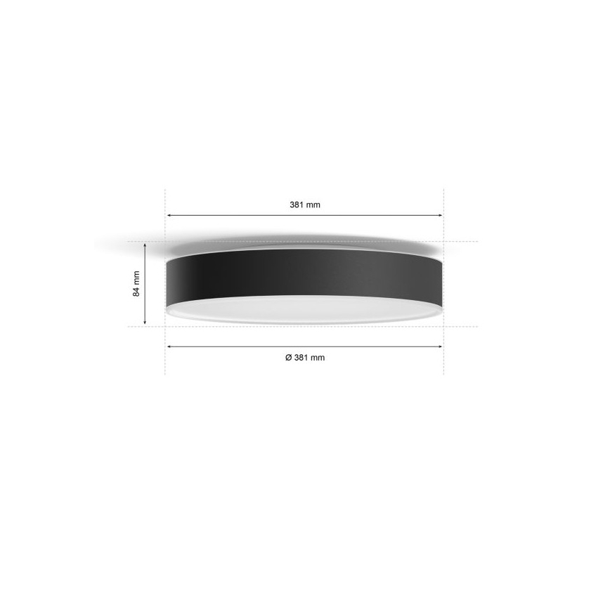 Philips - LED Димируем плафон Hue LED/19,2W/230V 2200-6500K Ø 381 мм черен + дистанционно управление