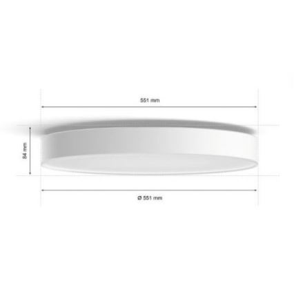 Philips - LED Димируем плафон Hue LED/48W/230V 2200-6500K Ø 551 мм бял + дистанционно управление