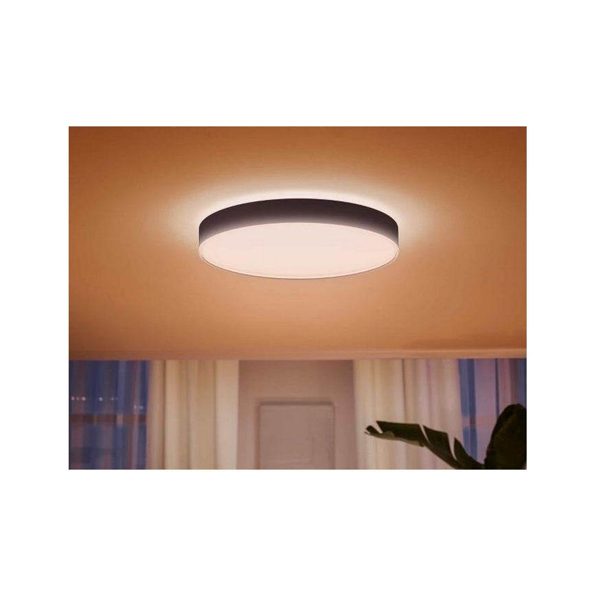 Philips - LED Димируем плафон Hue LED/48W/230V 2200-6500K Ø 551 мм черен + дистанционно управление