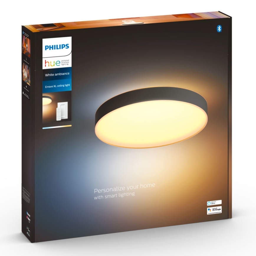 Philips - LED Димируем плафон Hue LED/48W/230V 2200-6500K Ø 551 мм черен + дистанционно управление