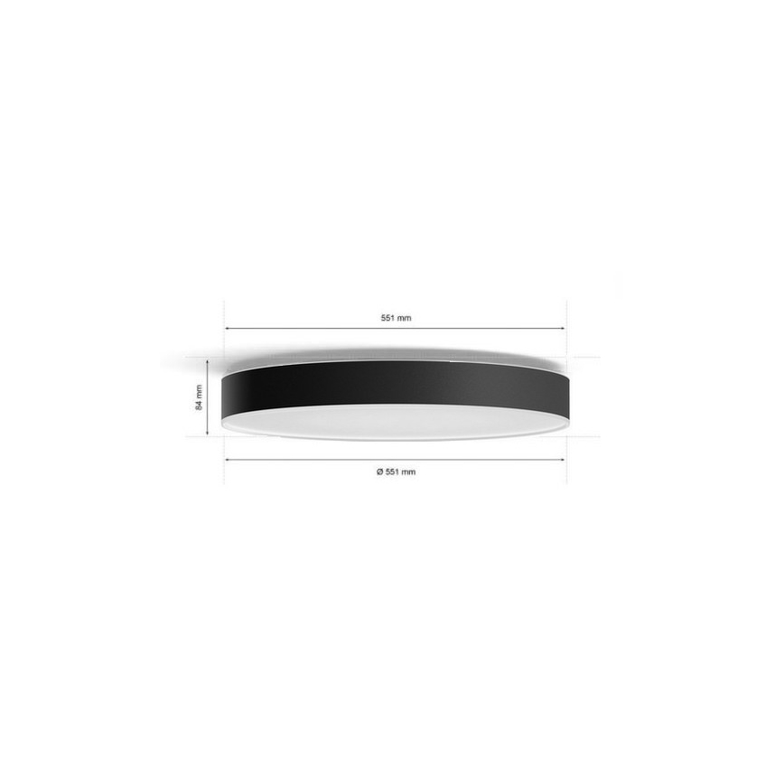 Philips - LED Димируем плафон Hue LED/48W/230V 2200-6500K Ø 551 мм черен + дистанционно управление