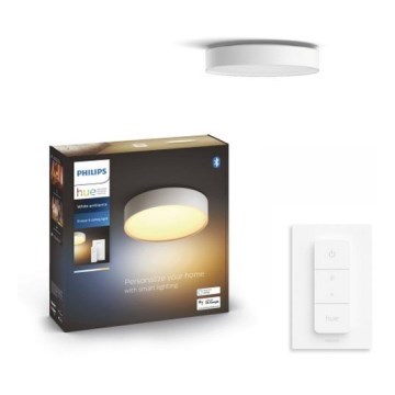 Philips - LED Димируем плафон Hue LED/9,6W/230V 2200–6500K Ø 261 мм бял + дистанционно управление