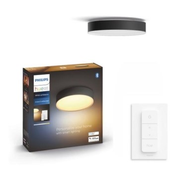 Philips - LED Димируем плафон Hue LED/9,6W/230V 2200-6500K Ø 261 мм черен + дистанционно управление