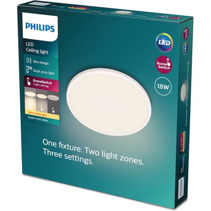 Philips - LED Димируем плафон SCENE SWITCH LED/18W/230V Ø 30 см 2700K бял