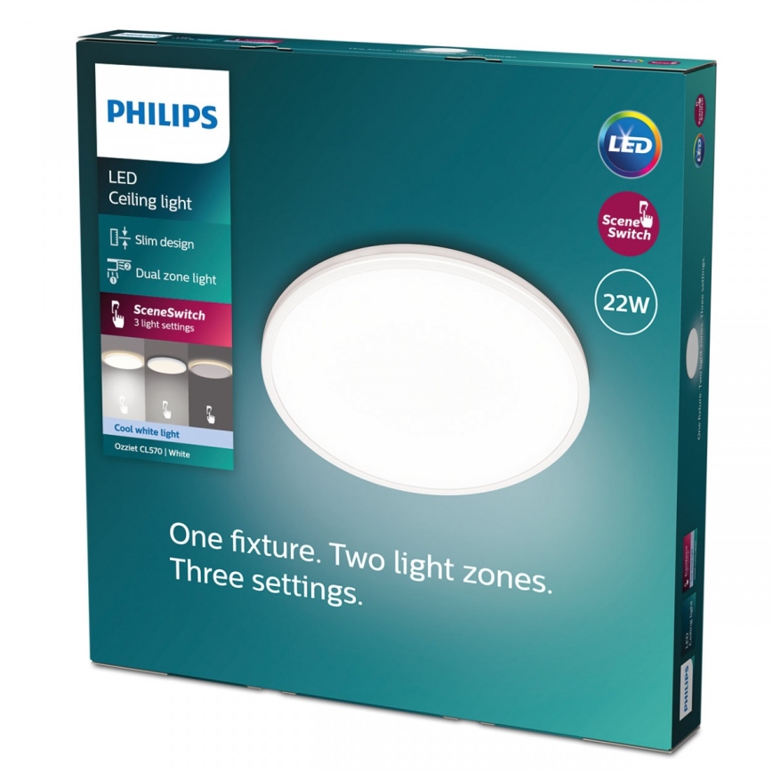 Philips - LED Димируем плафон SCENE SWITCH LED/22W/230V Ø 40 см 4000K бял