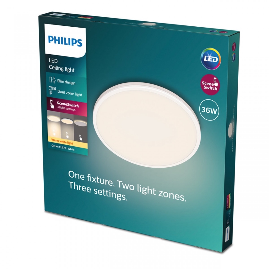 Philips - LED Димируем плафон SCENE SWITCH LED/36W/230V Ø 50 см 2700K бял