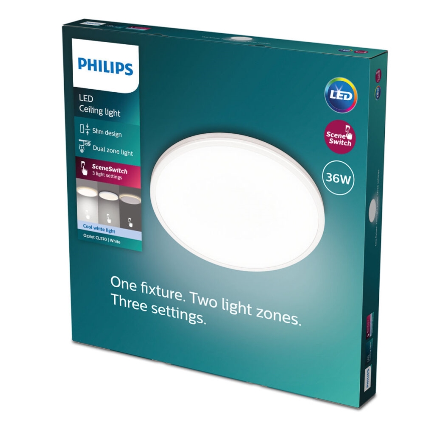 Philips - LED Димируем плафон SCENE SWITCH LED/36W/230V Ø 50 cm 4000K бял
